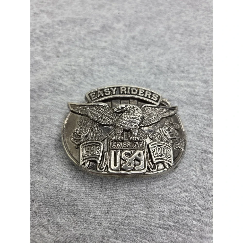 Easy Riders Motorcycle Magazine Eagle USA Biker Belt Buckle